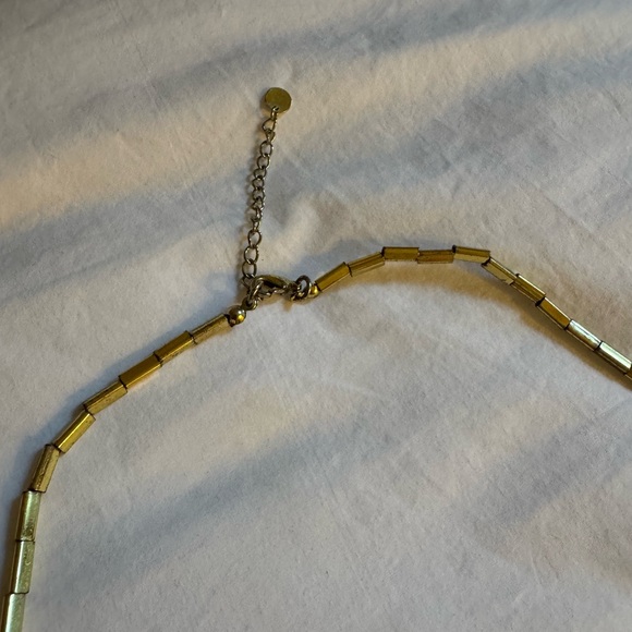 House of Harlow 1960 | Geometric Green and Gold Necklace - Picture 6 of 6